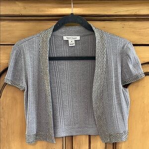 Gray Short Sleeve Cardigan